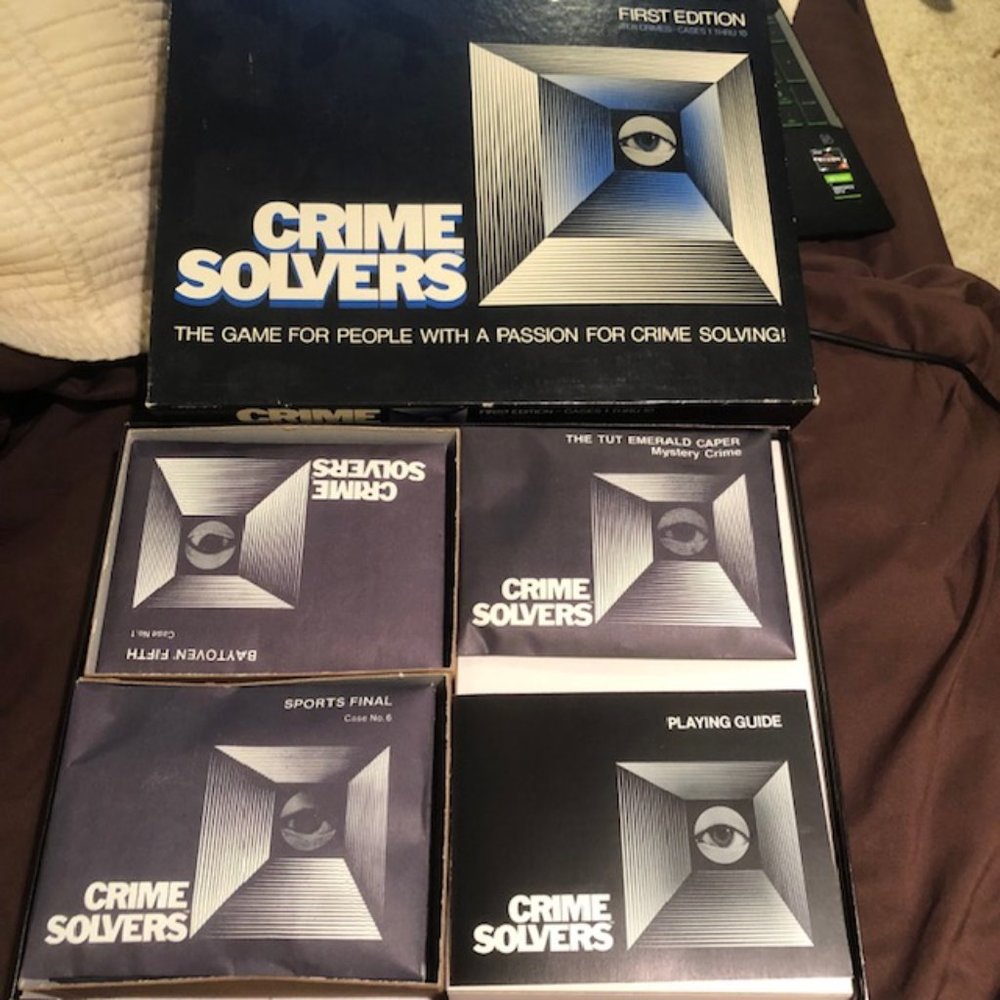 Vintage 1986 CRIME SOLVERS Role Play Mystery Game 100% Complete First Edition